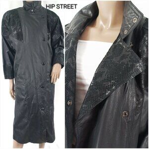 PELE STUDIO WILSONS Vintage Stamped Leather Midi Coat S